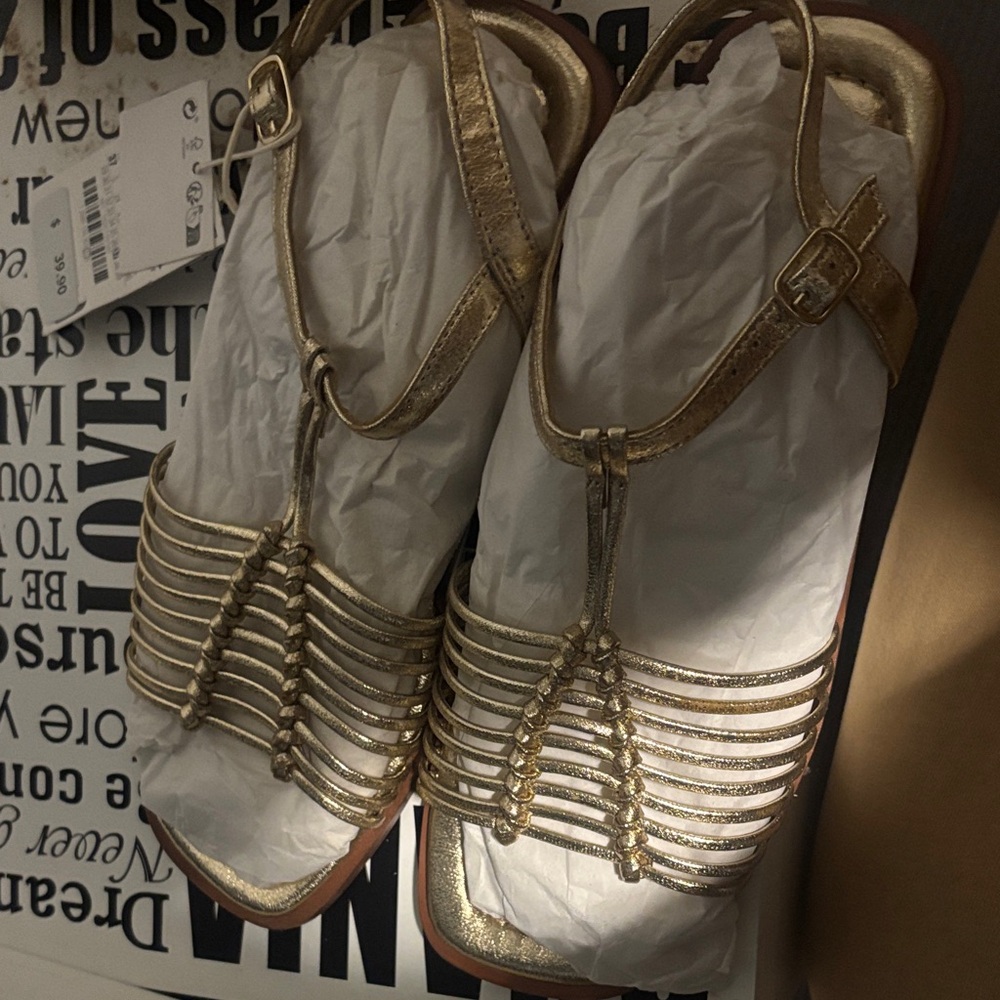 Zara Kids Gold Strappy Sandals